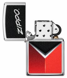 Zippo GR7043 Red Grey Hexago