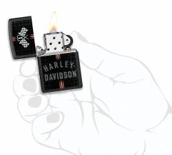 Zippo 48558 Harley Davidson Black Cracle